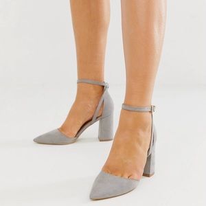 NWT- Light Gray Block Heels